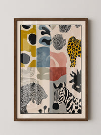 Tiermuster Collage Bunt Retro