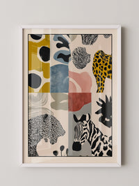 Tiermuster Collage Bunt Retro