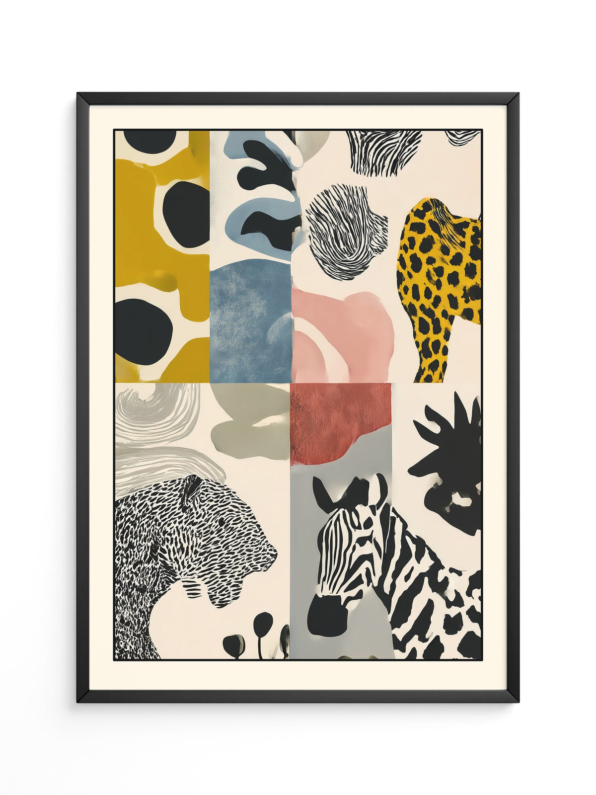Tiermuster Collage Bunt Retro