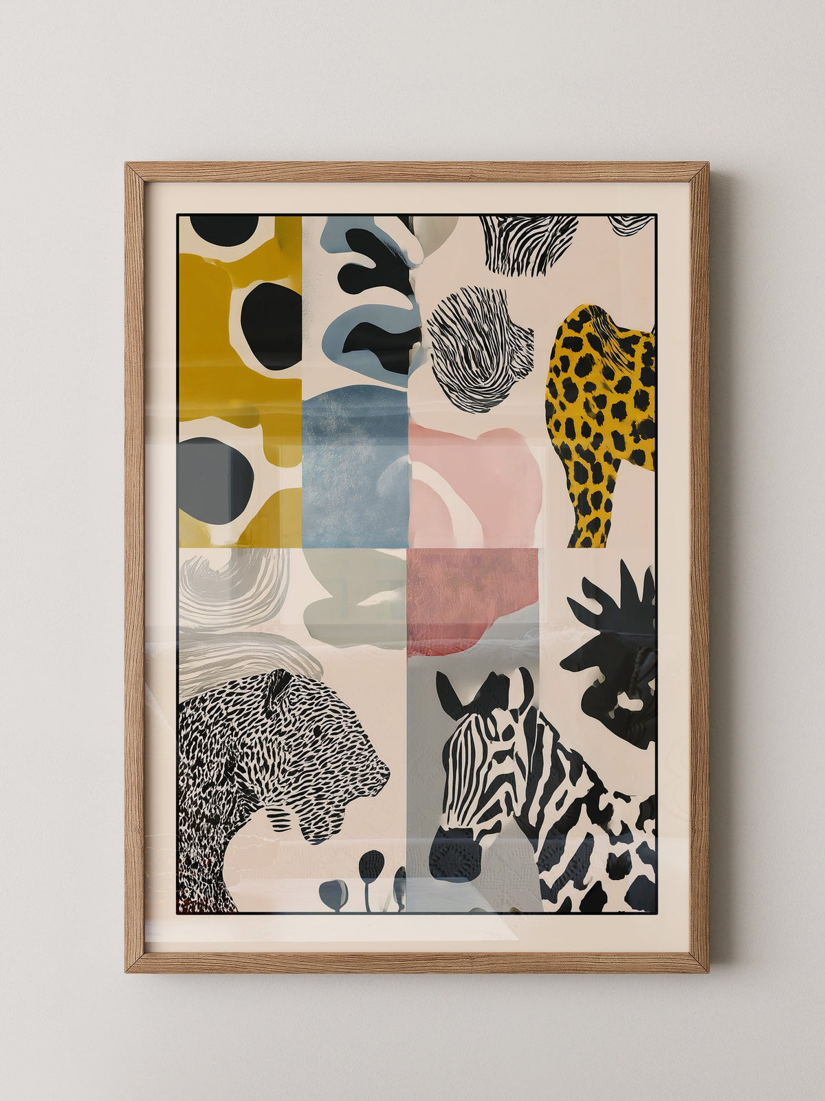Tiermuster Collage Bunt Retro