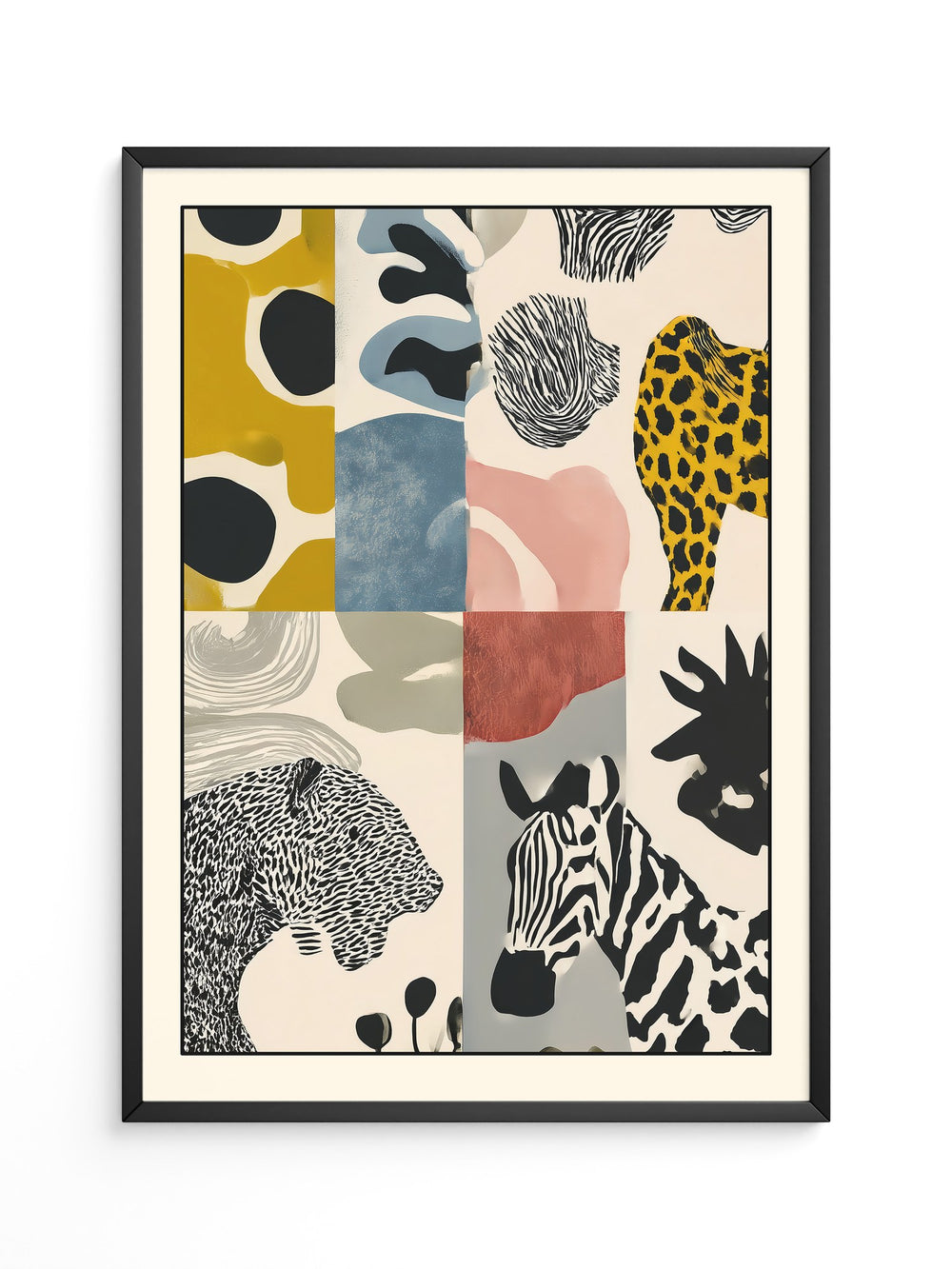 Tiermuster Collage Bunt Retro
