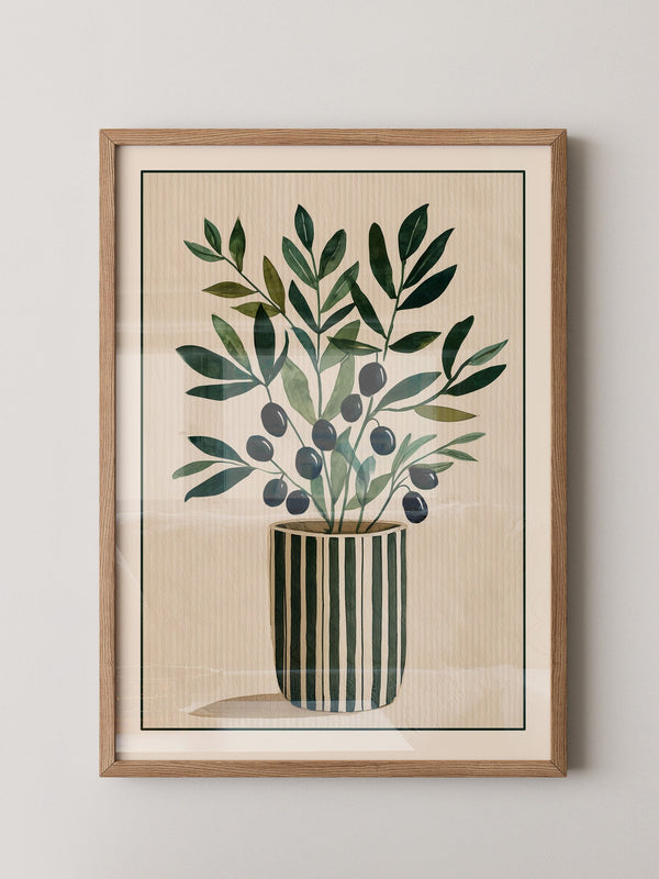 Olivenzweige Streifenvase