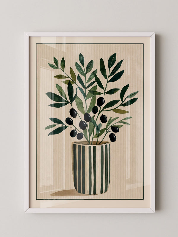 Olivenzweige Streifenvase