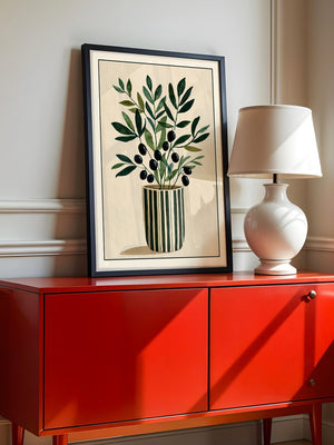 Olivenzweige Streifenvase