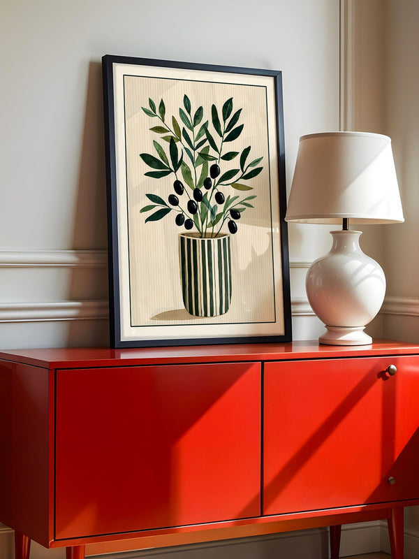 Olivenzweige Streifenvase