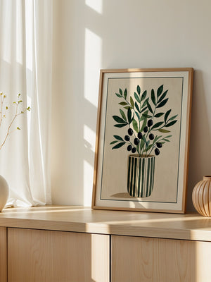 Olivenzweige Streifenvase