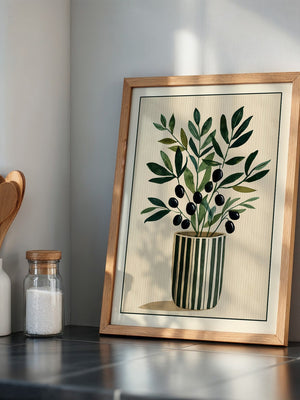 Olivenzweige Streifenvase