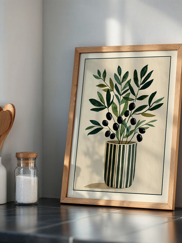 Olivenzweige Streifenvase