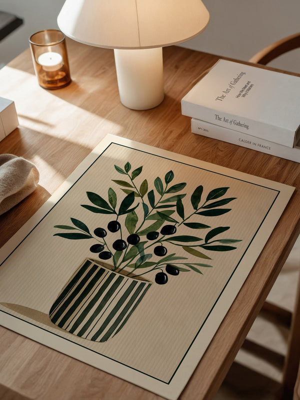 Olivenzweige Streifenvase