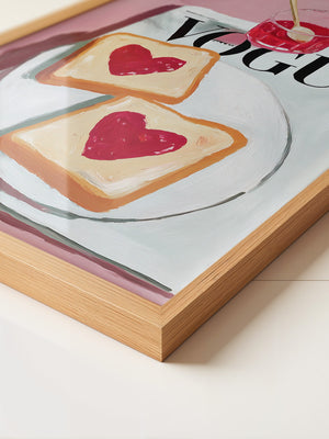Herztoast mit Marmelade Retro Look