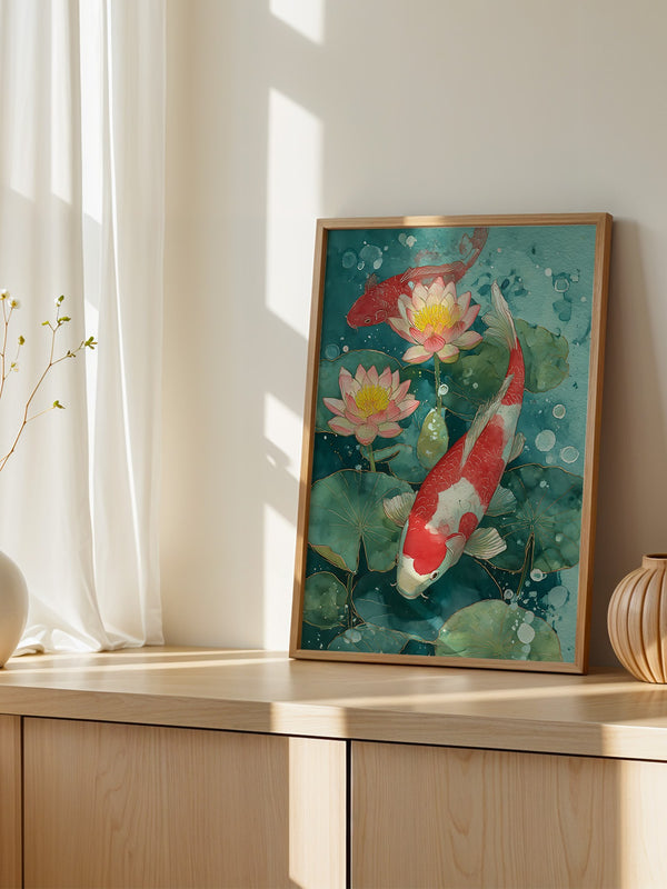 Koi Fische Aquarell Kunst
