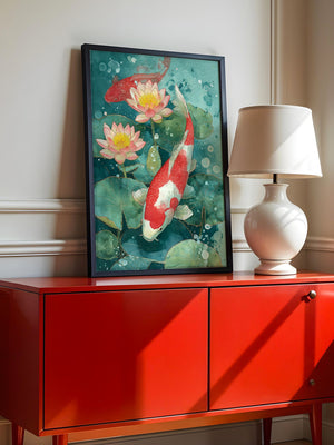 Koi Fische Aquarell Kunst