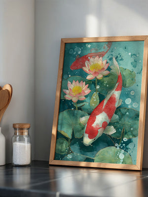 Koi Fische Aquarell Kunst