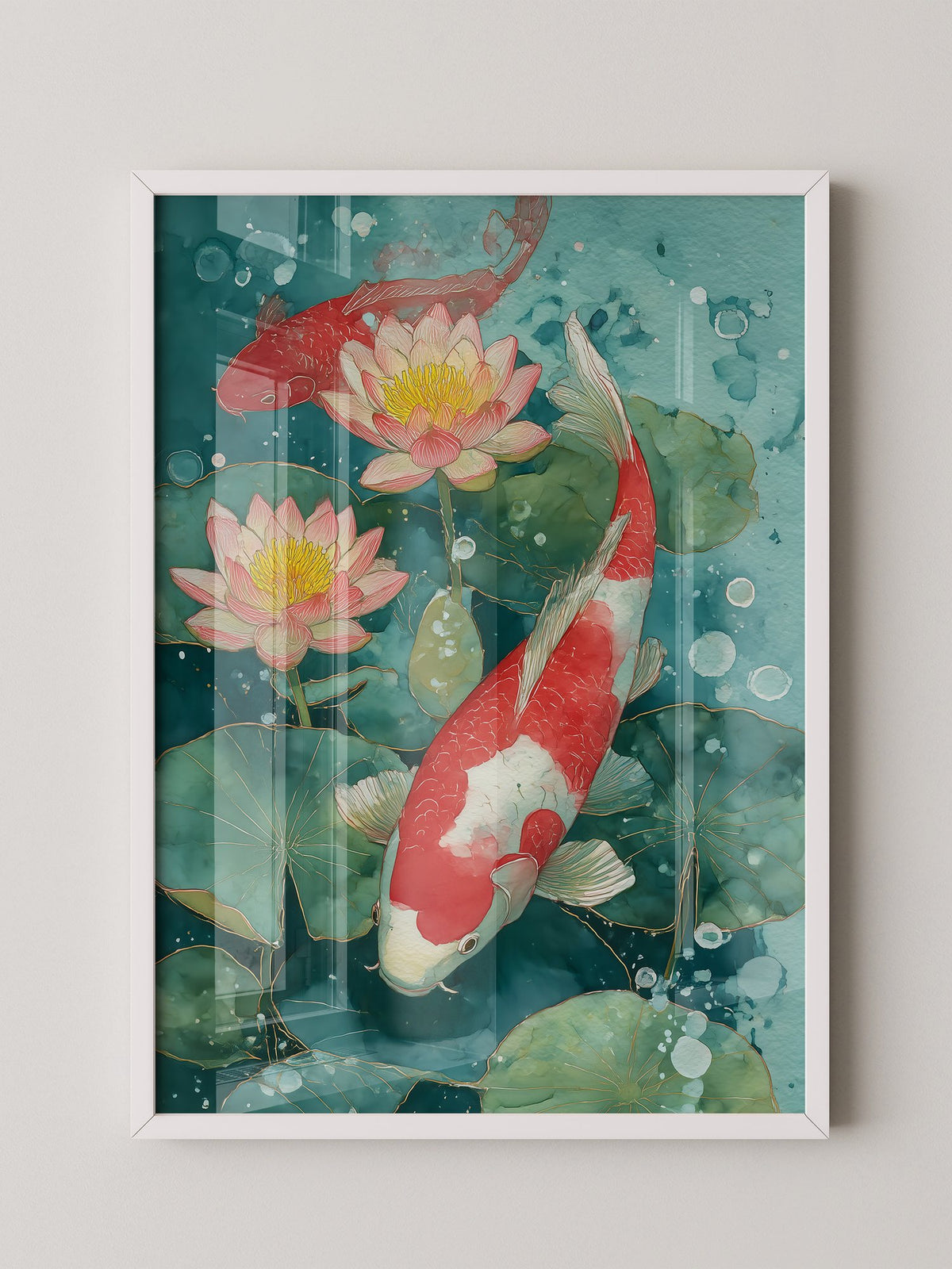 Koi Fische Aquarell Kunst