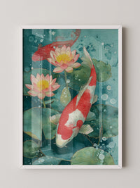 Koi Fische Aquarell Kunst