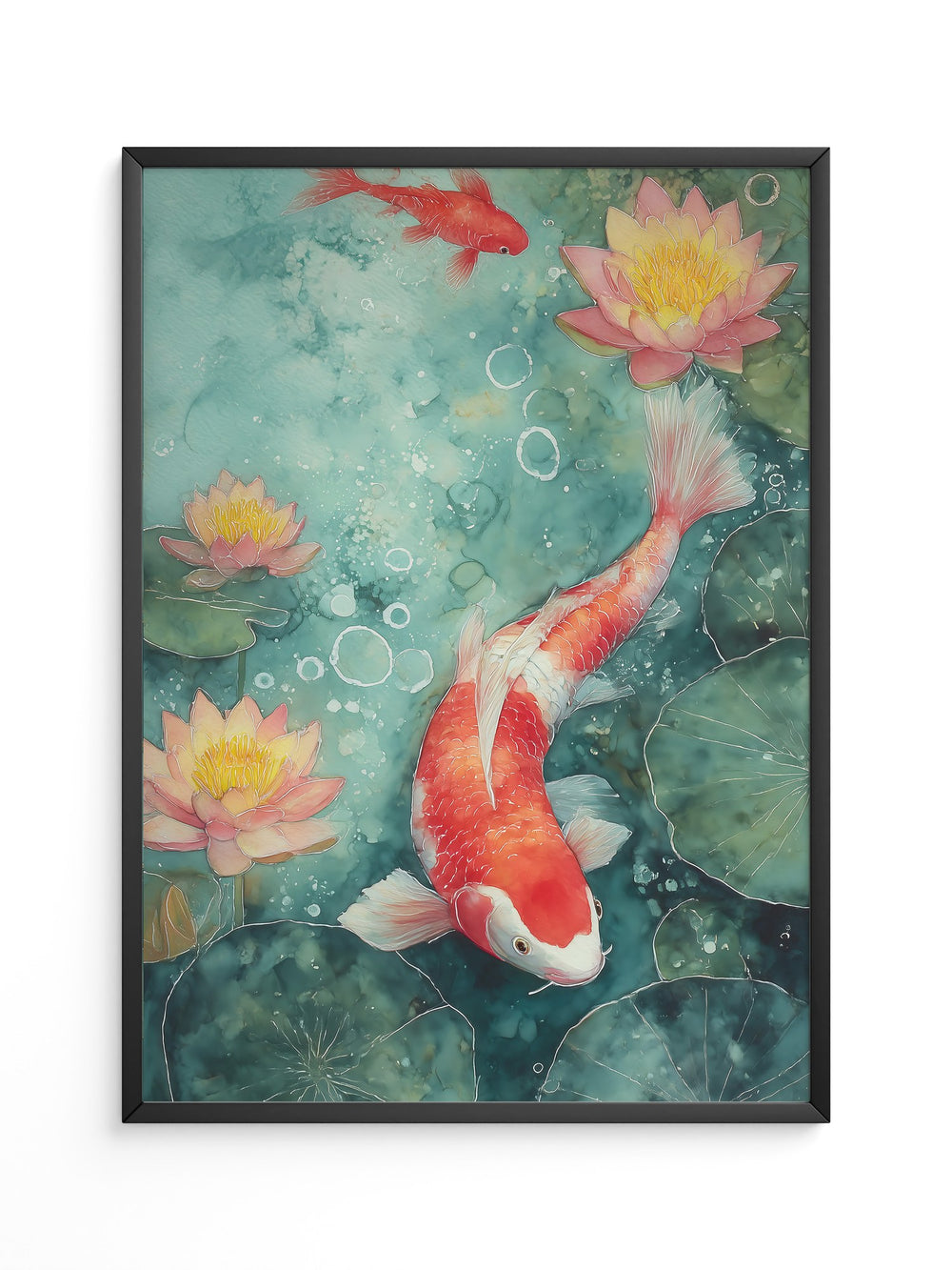 Koi im Teich Aquarell-Look