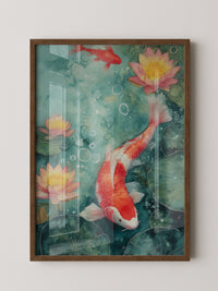 Koi im Teich Aquarell-Look