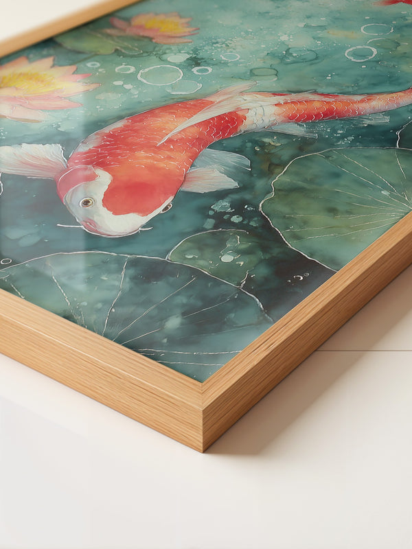 Koi im Teich Aquarell-Look