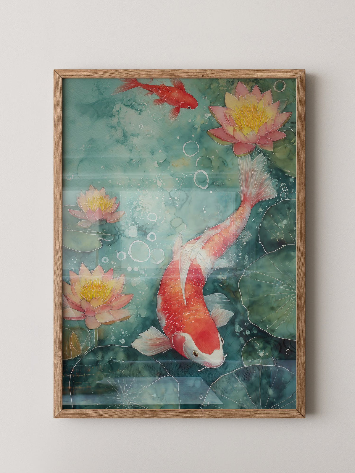 Koi im Teich Aquarell-Look