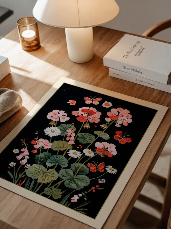 Blumen und Schmetterlinge Nachtfarben