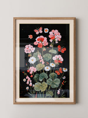 Blumen und Schmetterlinge Nachtfarben