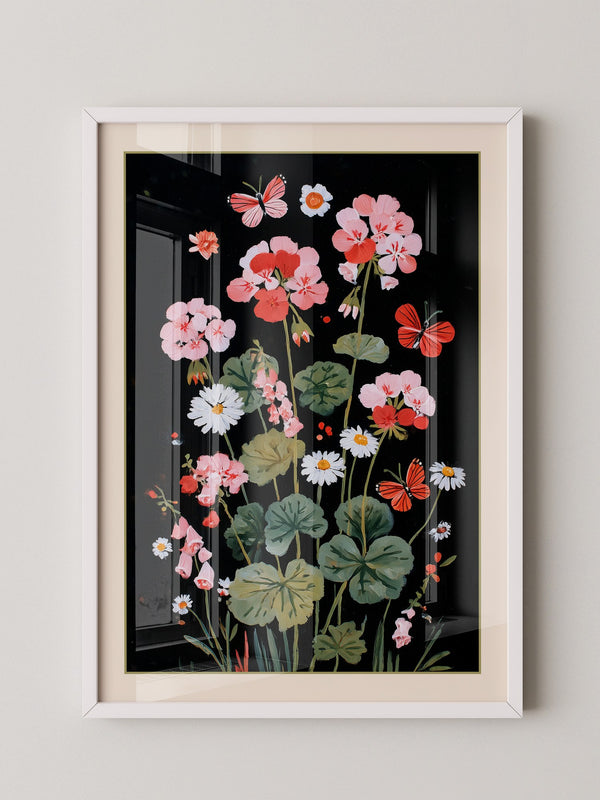 Blumen und Schmetterlinge Nachtfarben