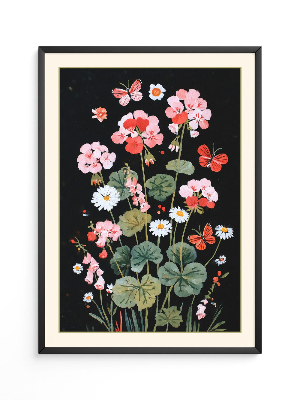 Blumen und Schmetterlinge Nachtfarben