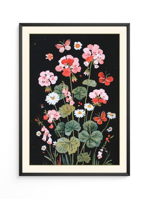 Blumen und Schmetterlinge Nachtfarben