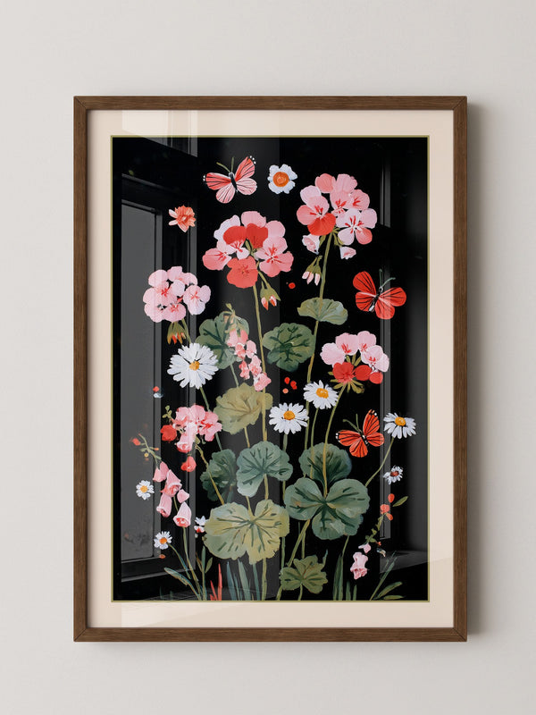 Blumen und Schmetterlinge Nachtfarben