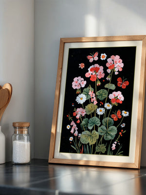 Blumen und Schmetterlinge Nachtfarben
