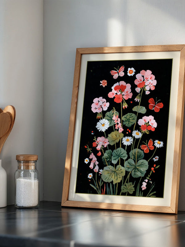Blumen und Schmetterlinge Nachtfarben