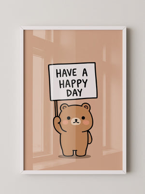 Bär Schild Glückstag Vintage