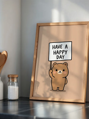 Bär Schild Glückstag Vintage