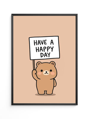 Bär Schild Glückstag Vintage