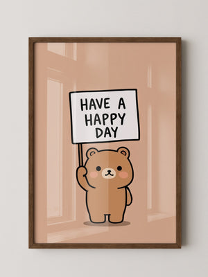 Bär Schild Glückstag Vintage