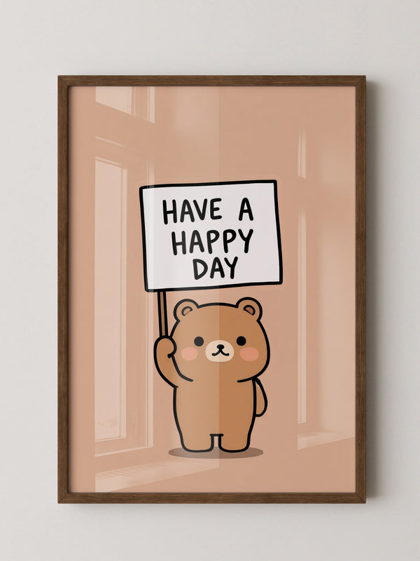 Bär Schild Glückstag Vintage