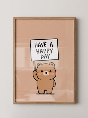 Bär Schild Glückstag Vintage