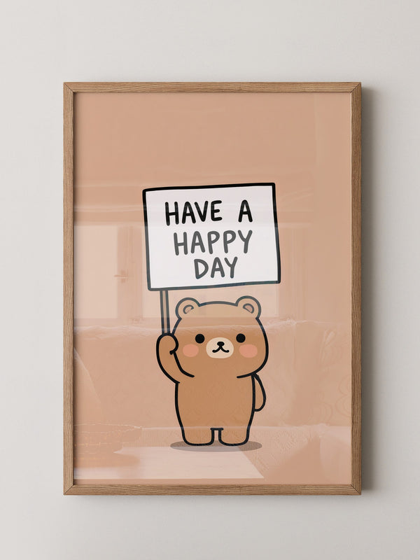 Bär Schild Glückstag Vintage