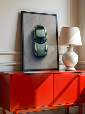 Grüner Porsche Draufsicht