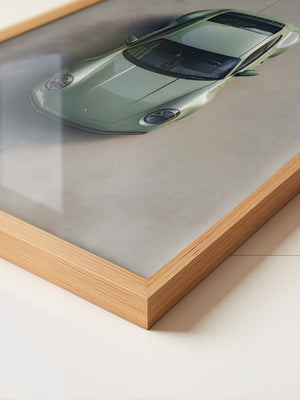 Grüner Porsche Draufsicht