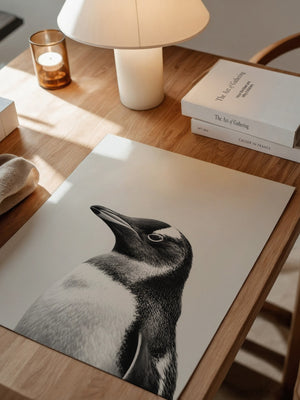 Pinguin Kopf Nahaufnahme S/W