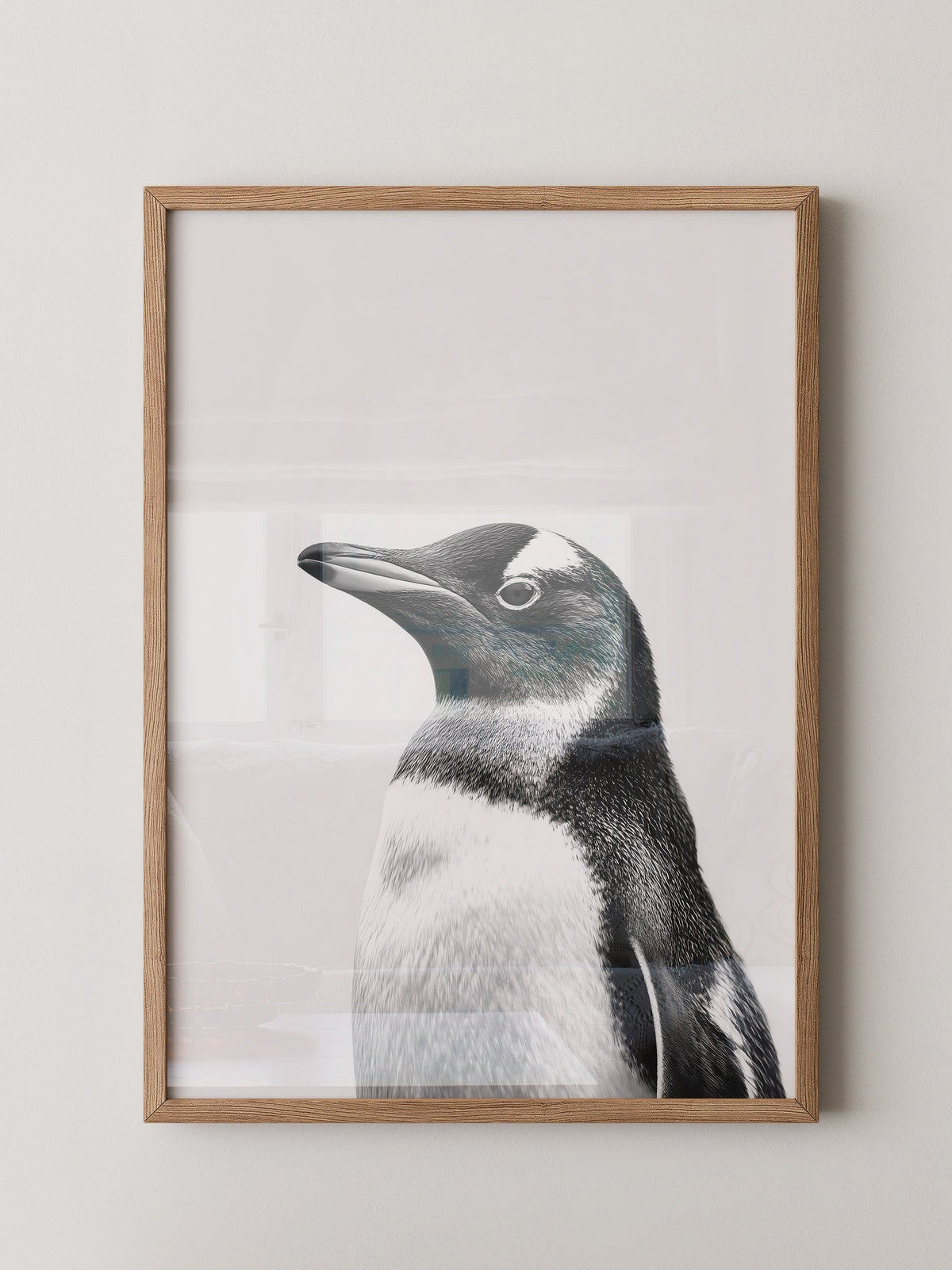 Pinguin Kopf Nahaufnahme S/W
