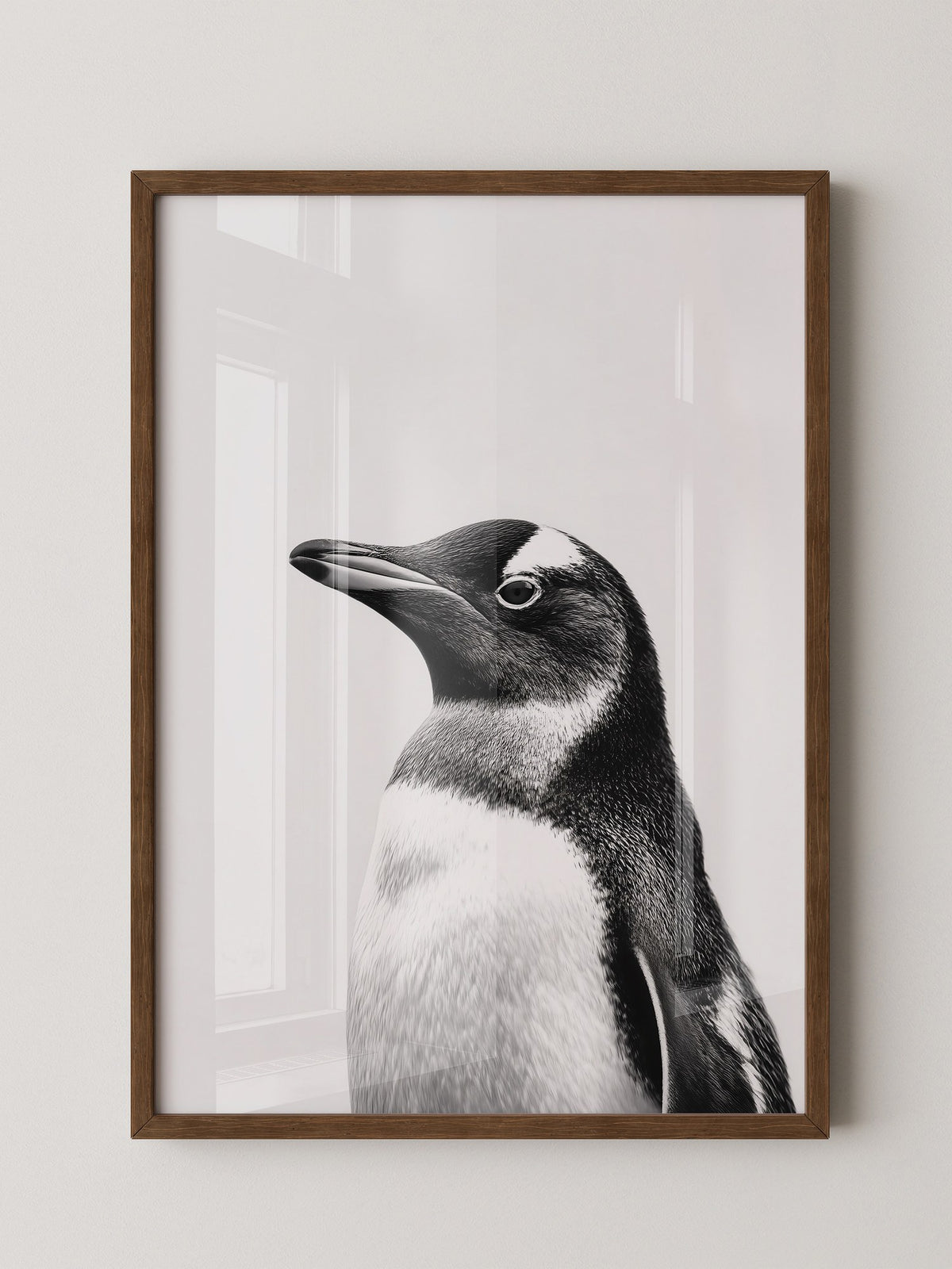 Pinguin Kopf Nahaufnahme S/W