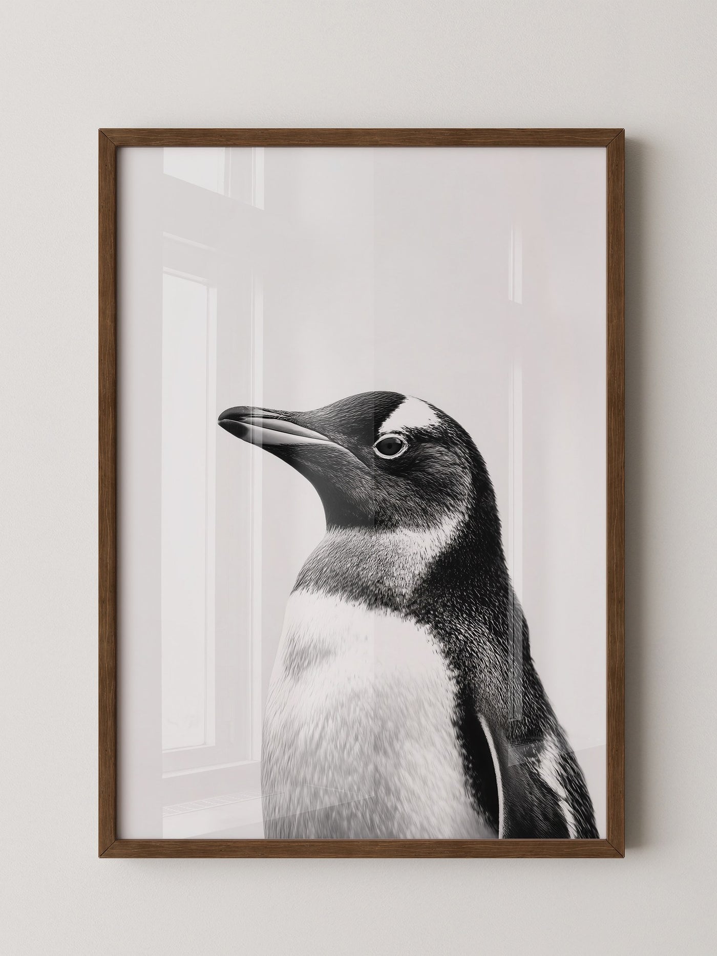 Pinguin Kopf Nahaufnahme S/W