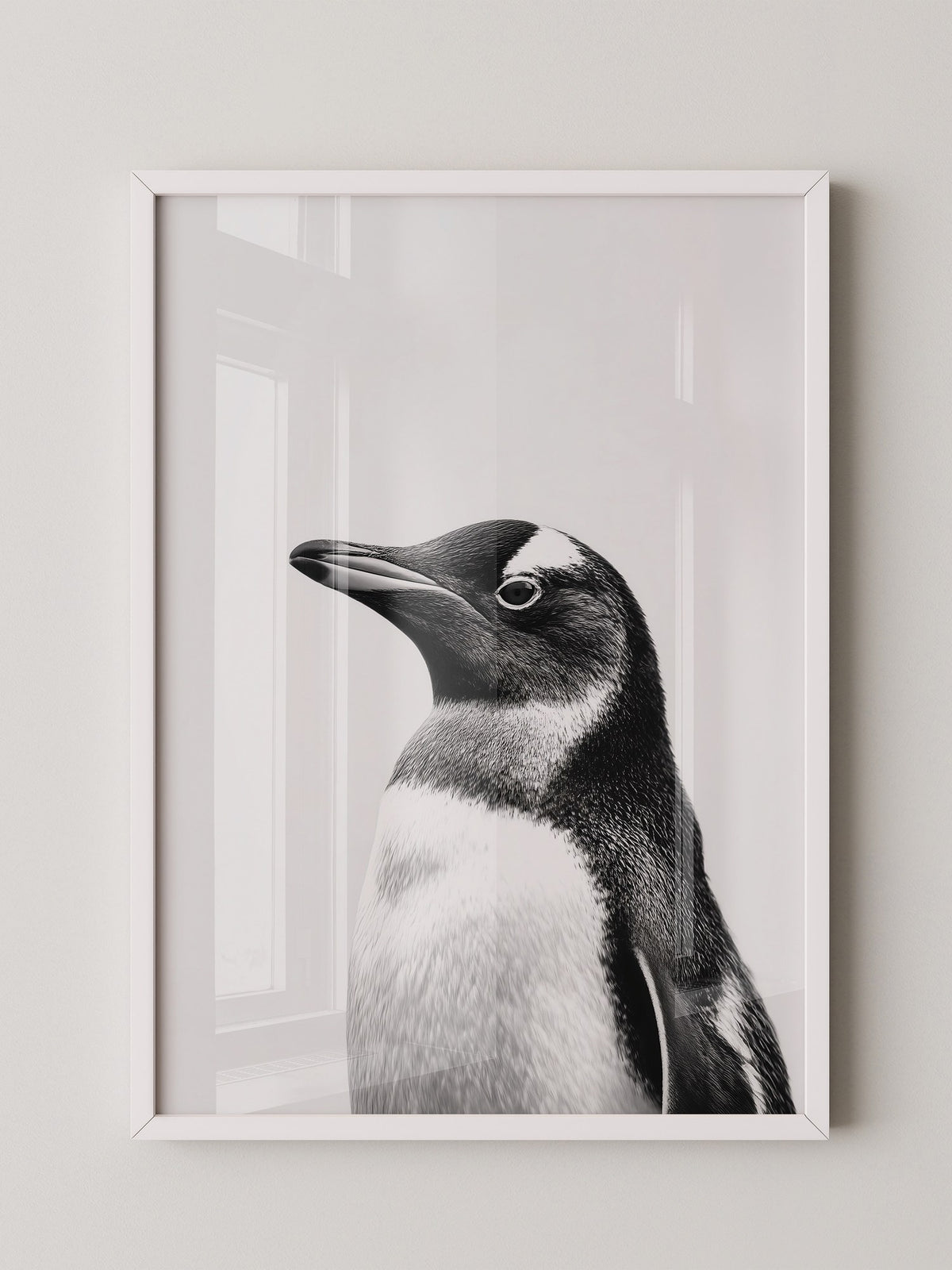 Pinguin Kopf Nahaufnahme S/W