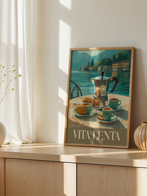 Kaffeekanne Seeufer Malerei