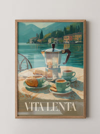 Kaffeekanne Seeufer Malerei