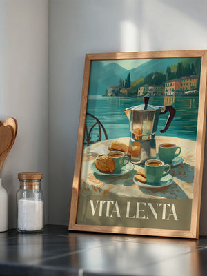 Kaffeekanne Seeufer Malerei