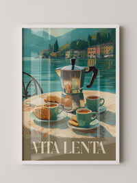 Kaffeekanne Seeufer Malerei