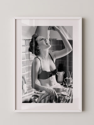 Spaghetti Genuss Schwarzweiß Retro